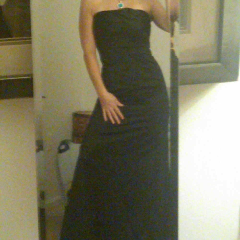 BCBG black tie dress with train